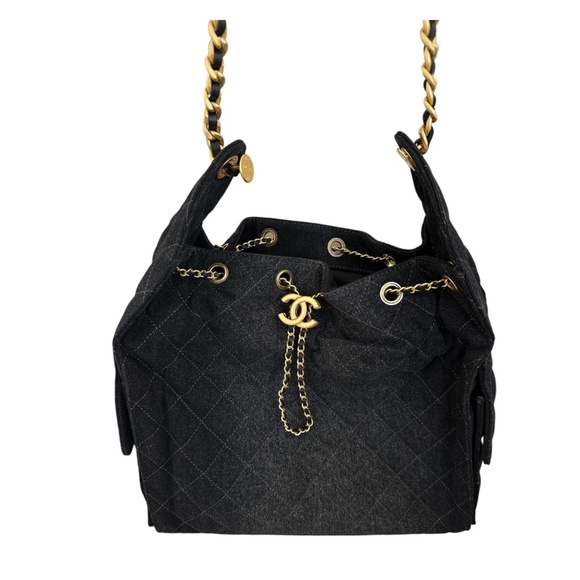 Chanel 25 Washed Denim Black Bag - Picture 1 of 7